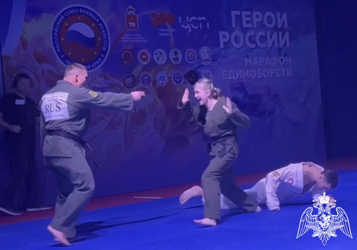Военнослужащие Пермского военного института приняли участие в Марафоне единоборств «Герои России»