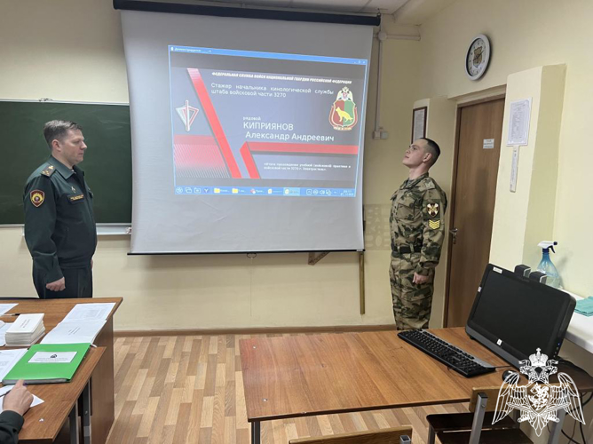В Пермском военном институте на факультете (кинологическом) состоялась защита отчетов курсантов четвертого курса по итогам учебной (войсковой) практики