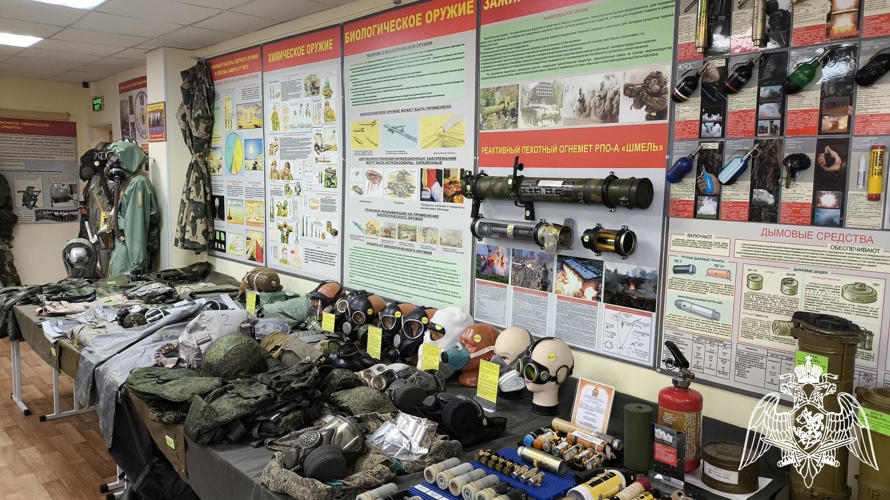 В Пермском военном институте на кафедре тактики служебно-боевого применения войск национальной гвардии Российской Федерации проводится выставка, посвящённая войскам правопорядка